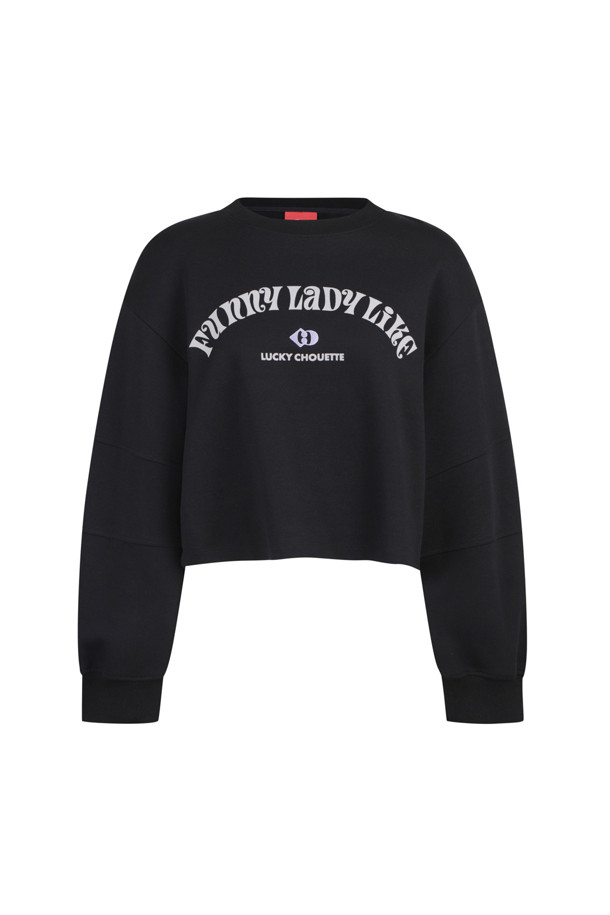 LUCKY CHOUETTE - 긴소매 티셔츠 - Sleeve Slit Crop Long Sleeve T-shirt