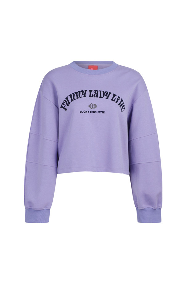 LUCKY CHOUETTE - 긴소매 티셔츠 - Sleeve Slit Crop Long Sleeve T-shirt