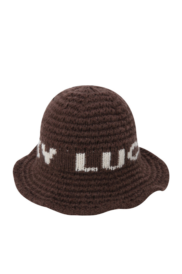 LUCKY CHOUETTE - 모자 - [셀럽착용] LUCKY Lettering Knit Hat