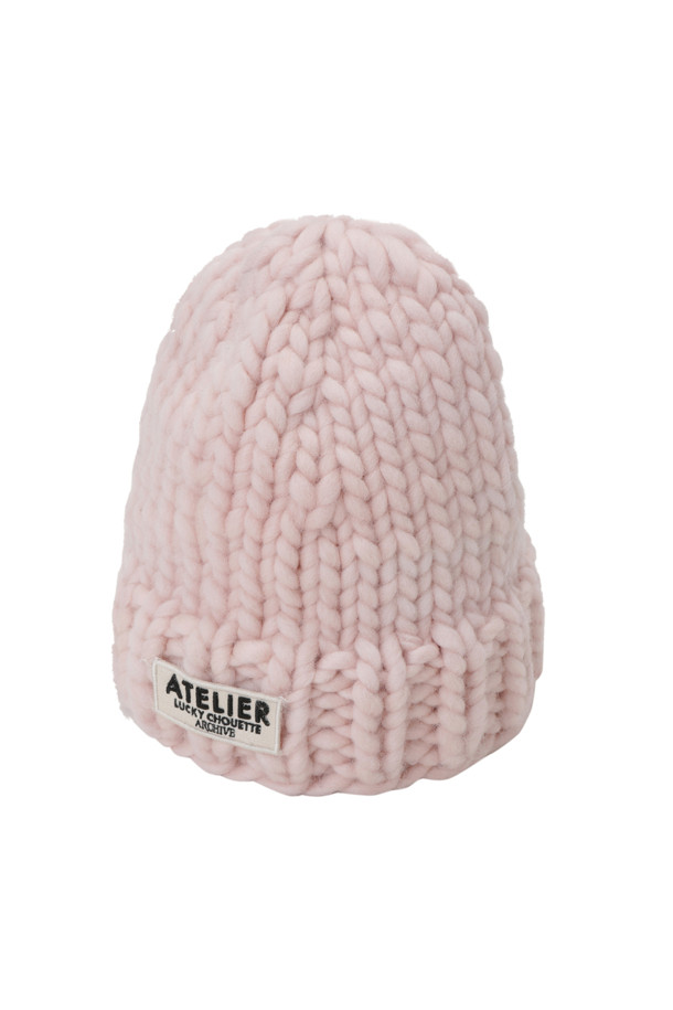 LUCKY CHOUETTE - 모자 - [Atelier] Emblem Point Knit Beanie 