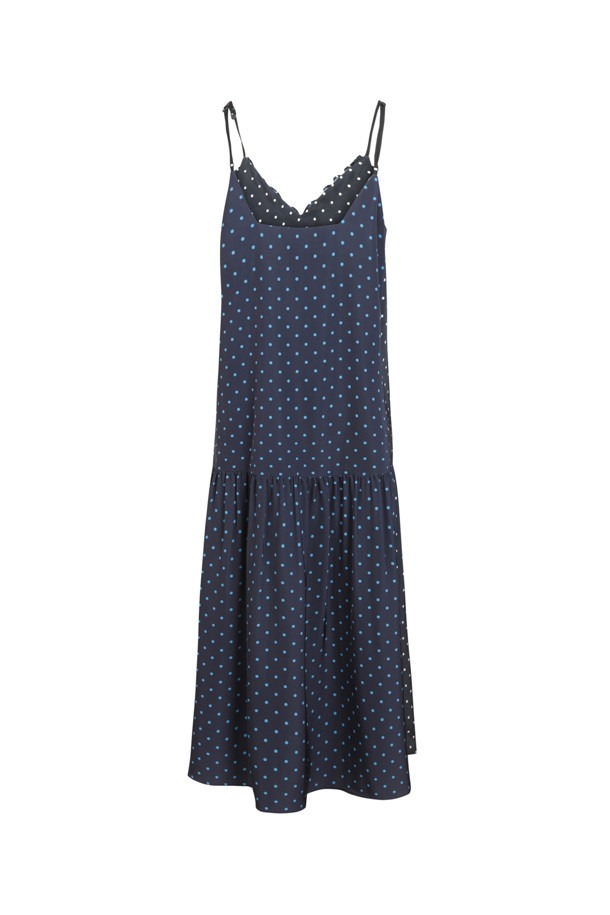 LUCKY CHOUETTE - 원피스 - [셀럽착용] Color Mix Frill Dot Slip Dress