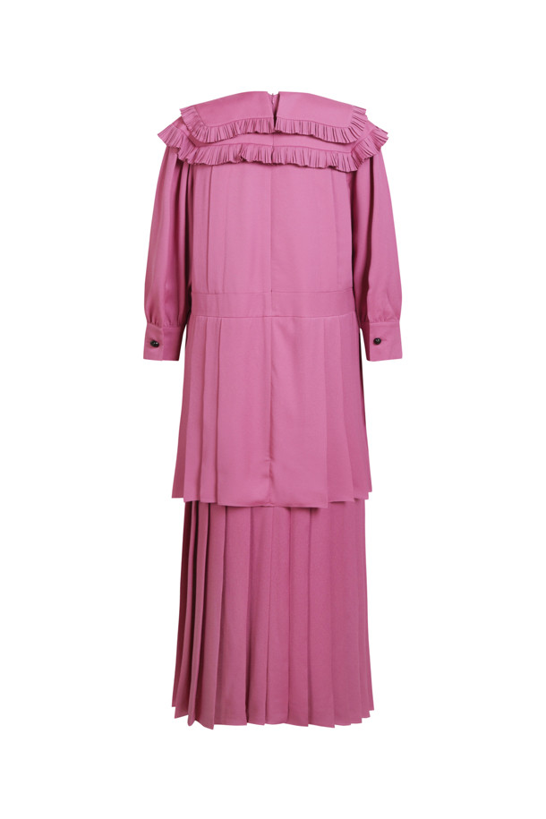 LUCKY CHOUETTE - 원피스 - [Atelier] Double Collar Pleated Long Dress