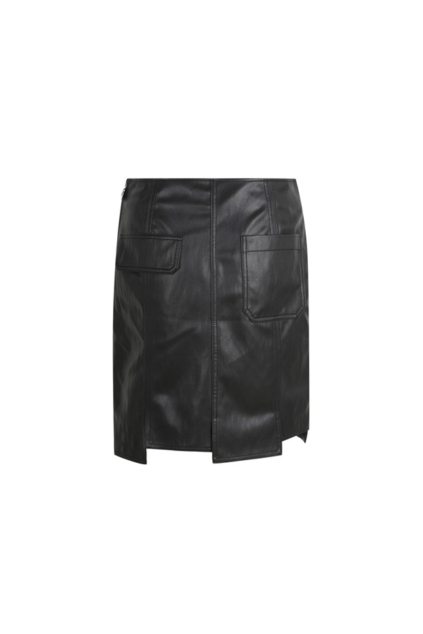 LUCKY CHOUETTE - 미니스커트 - Fake Leather H Line Skirt