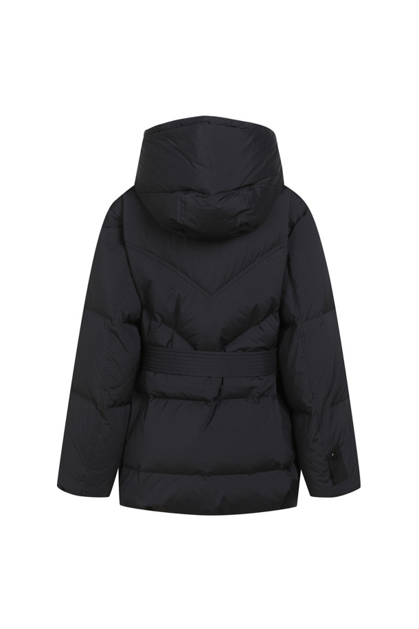 LUCKY CHOUETTE - 패딩 - Hood Detachable Belted Medium Length Goose Down Jumper