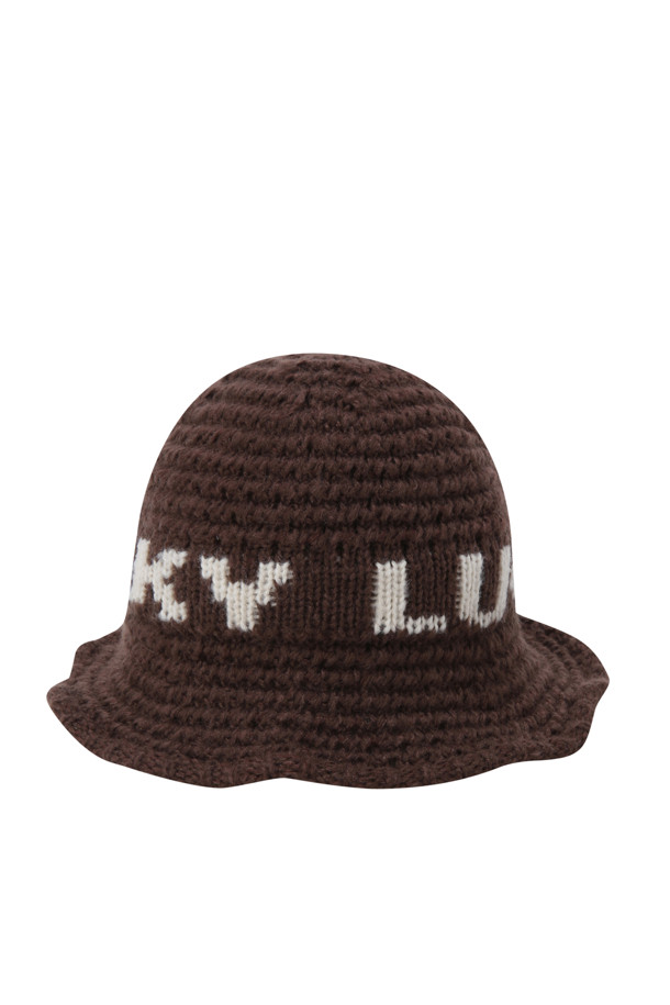 LUCKY CHOUETTE - 모자 - [셀럽착용] LUCKY Lettering Knit Hat