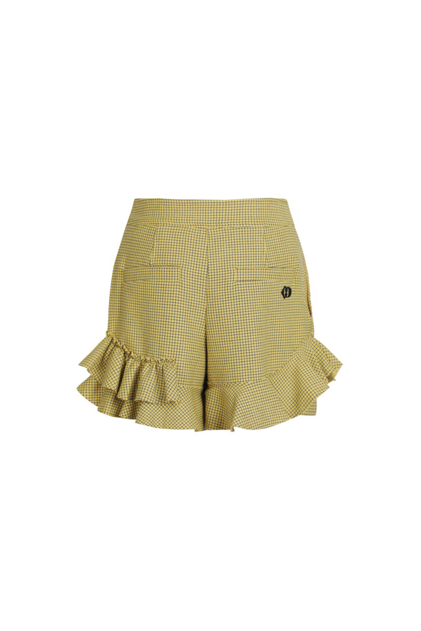 LUCKY CHOUETTE - 스커트/팬츠 - Checkered Frill Half Pants