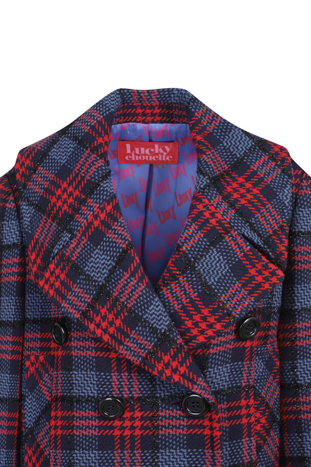 LUCKY CHOUETTE - 코트 - [셀럽착용] Metal Check Bottom Ruffle Coat