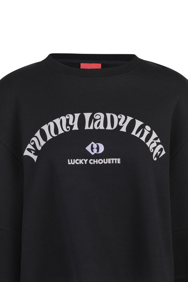 LUCKY CHOUETTE - 긴소매 티셔츠 - Sleeve Slit Crop Long Sleeve T-shirt