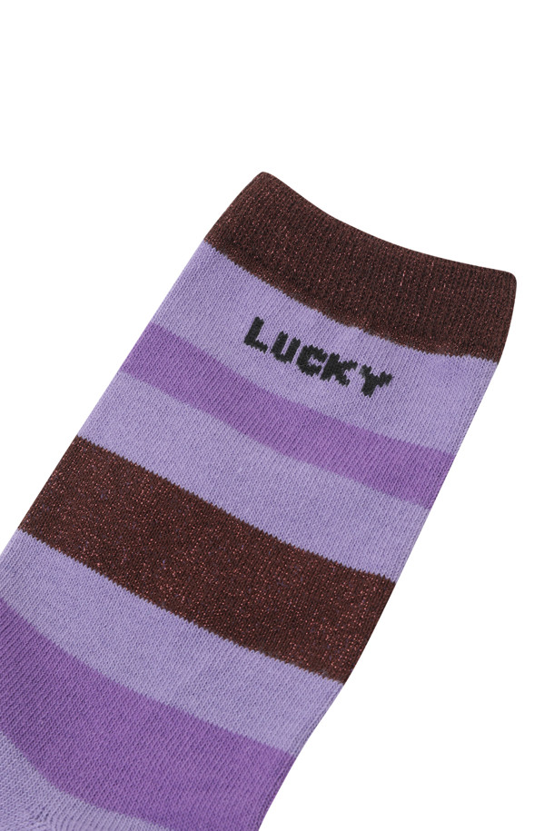 LUCKY CHOUETTE - 양말 - Two Tone Metal Stripe Socks