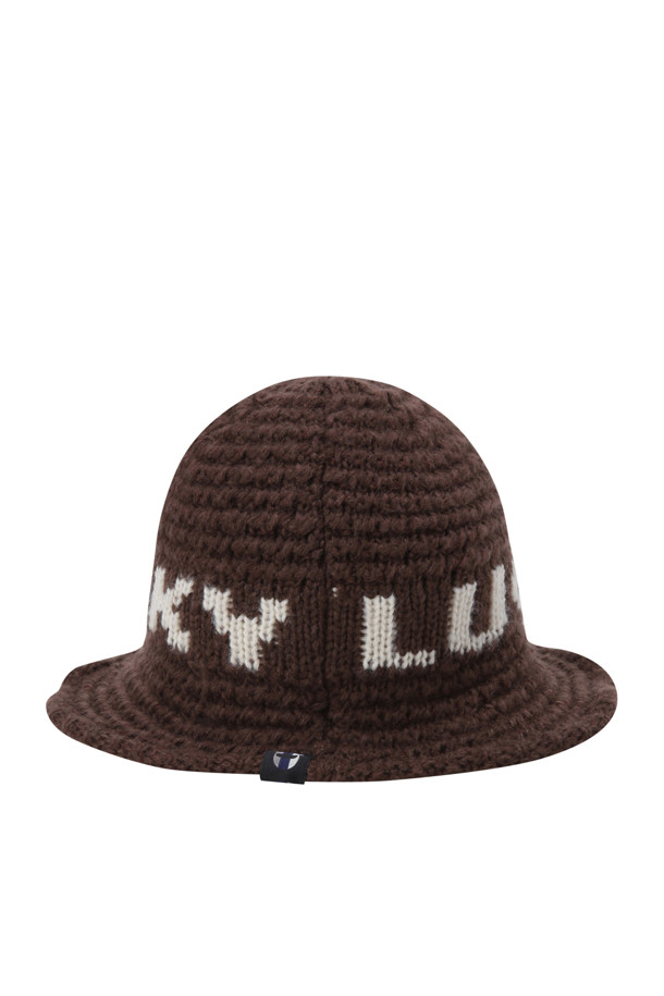 LUCKY CHOUETTE - 모자 - [셀럽착용] LUCKY Lettering Knit Hat