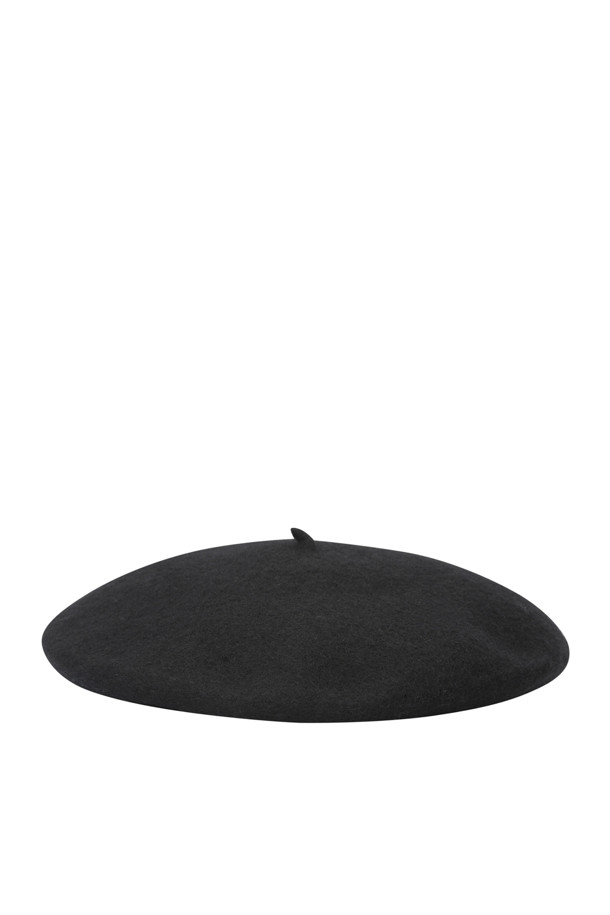 LUCKY CHOUETTE - 모자 - [셀럽착용] Leather Logo Wool Felt Beret