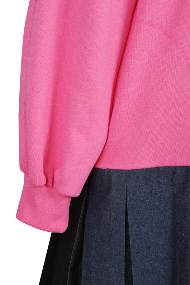 LUCKY CHOUETTE - 긴소매 원피스 - Hem Pleated Colored Hooded Jersey Dress