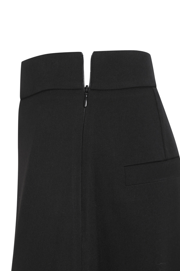 LUCKY CHOUETTE - 스커트/팬츠 - Hem Pleated Point Long Skirt (Solid)