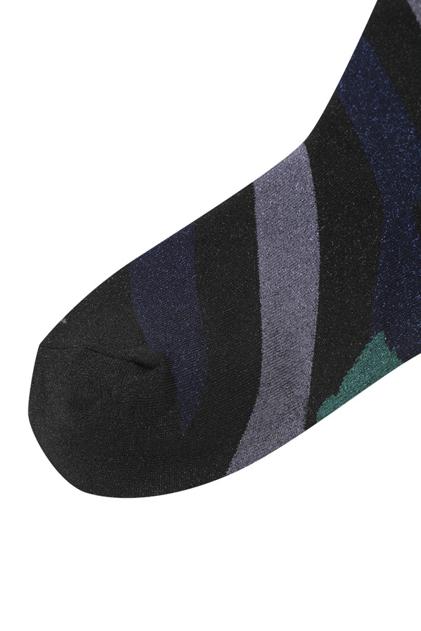 LUCKY CHOUETTE - 양말 - Diagonal line Stripe Metal Socks