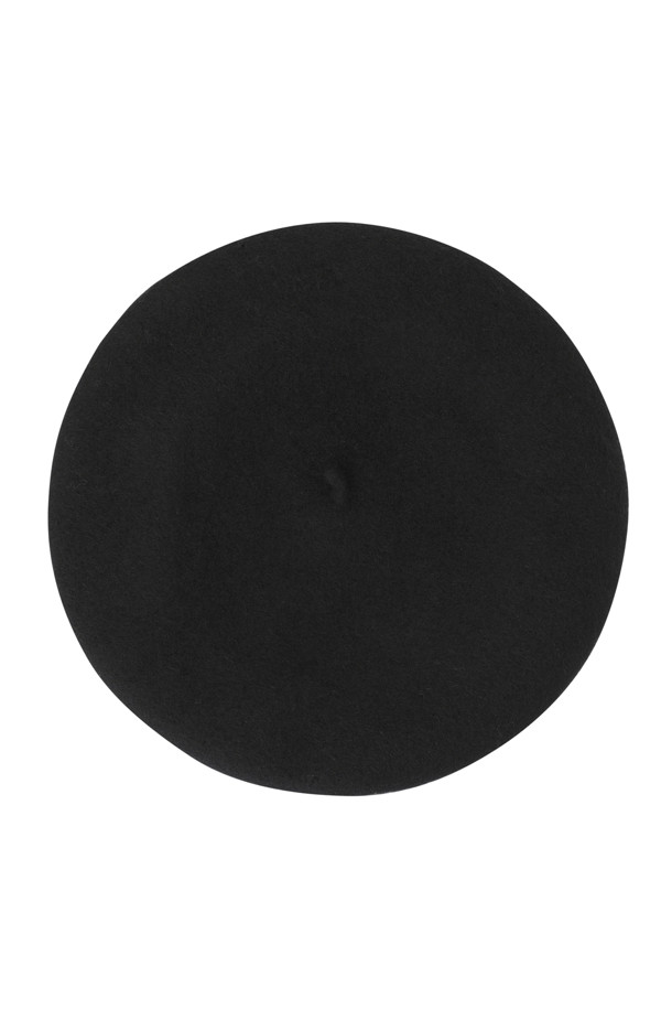 LUCKY CHOUETTE - 모자 - [셀럽착용] Leather Logo Wool Felt Beret