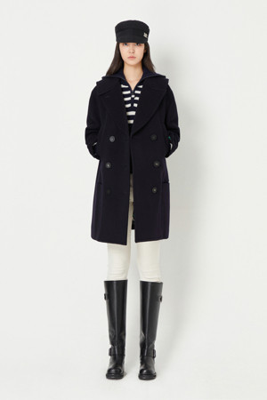 Cashmere Blended Half Length Double Coat