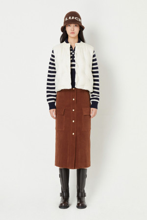 [셀럽착용] Corduroy H-line Long Skirt