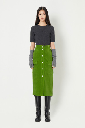 Corduroy H-line Long Skirt