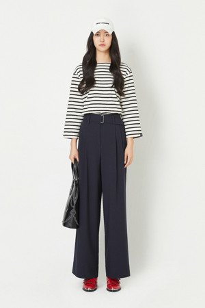 [Re-Order] Belted Back Banding Wide Pants