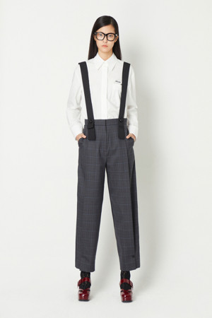 [Atelier] Check Mix Detachable Suspender Pants