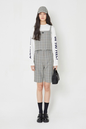 Checkered Half-Length Pants