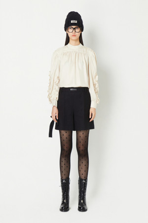 [Atelier] Sleeve Frill Point Long-Sleeved Blouse