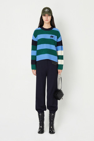 Stripe Yarn Mix Pullover