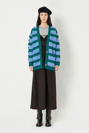 Color Block Stripe Cardigan