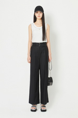 [Re-Order] Belt Back Banding Wide Pants