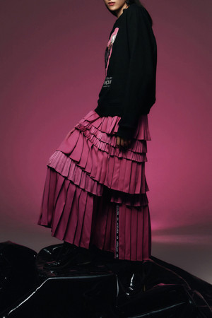 [Atelier] Pleats Long Skirt (Solid)