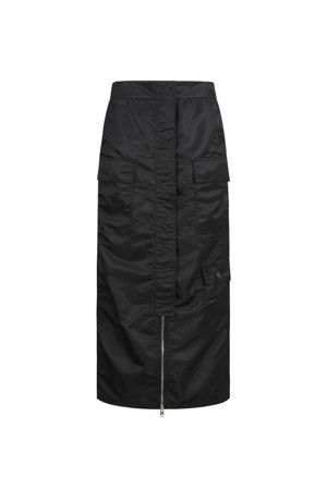 [셀럽착용] Two-way Zipper H-line Back Banding Long Skirt