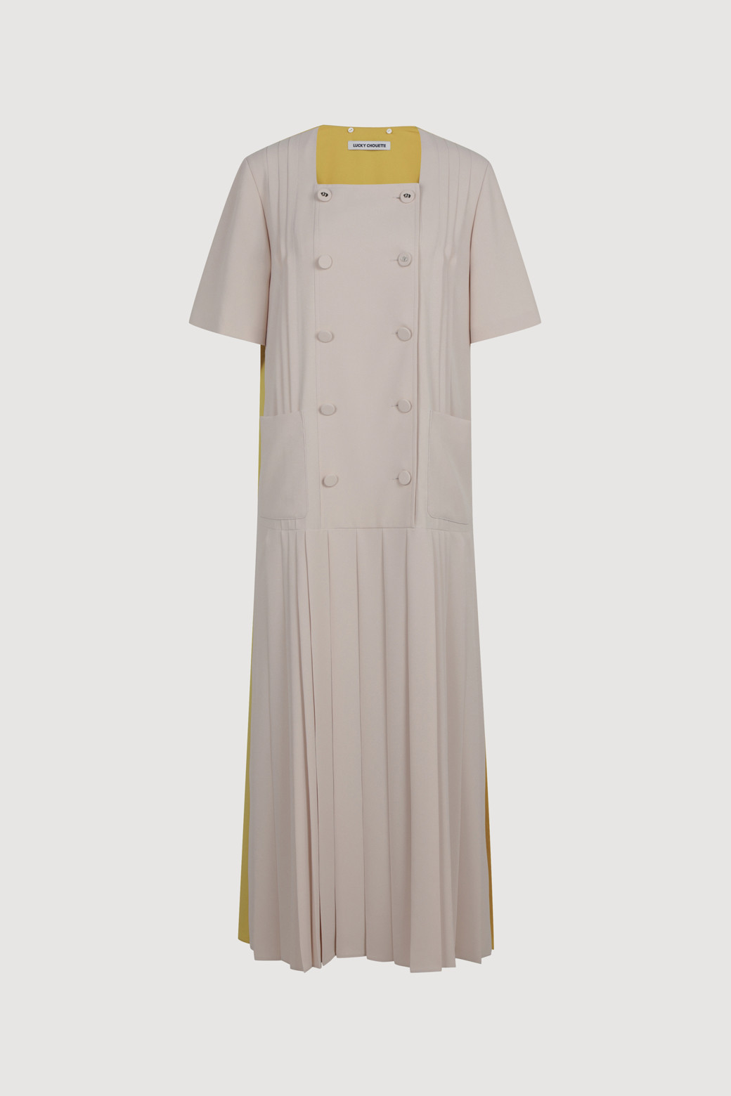 LUCKY CHOUETTE - 원피스 - Pleats Long Dress (Detachable Collar)