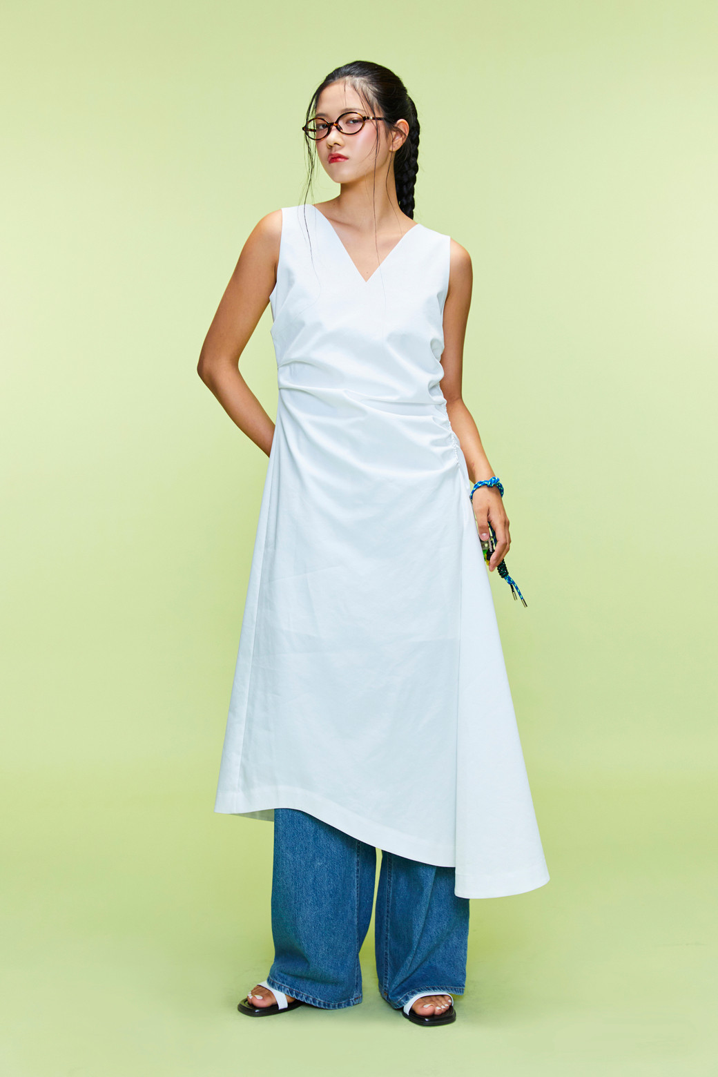 LUCKY CHOUETTE - 원피스 - Back Ribbon Shirring Dress