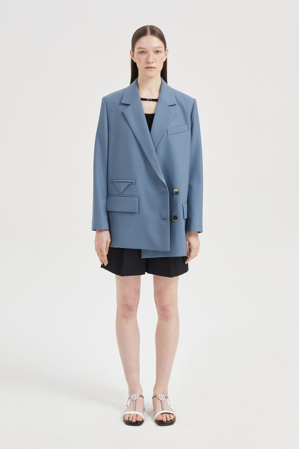 LUCKY CHOUETTE - 자켓 - Unbalanced hem Wool Blend Jacket
