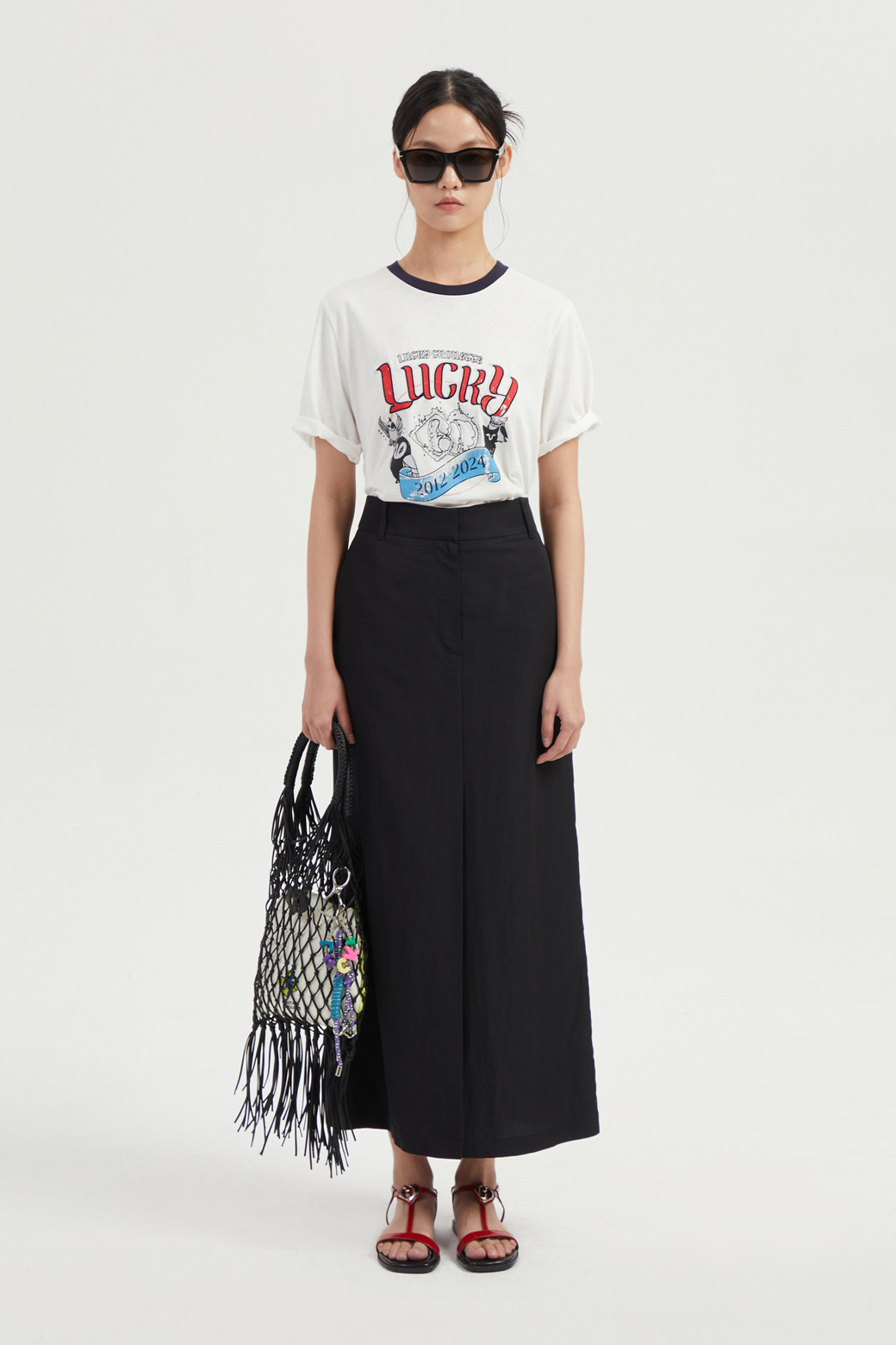 LUCKY CHOUETTE - 롱스커트 - H Line Long Skirt
