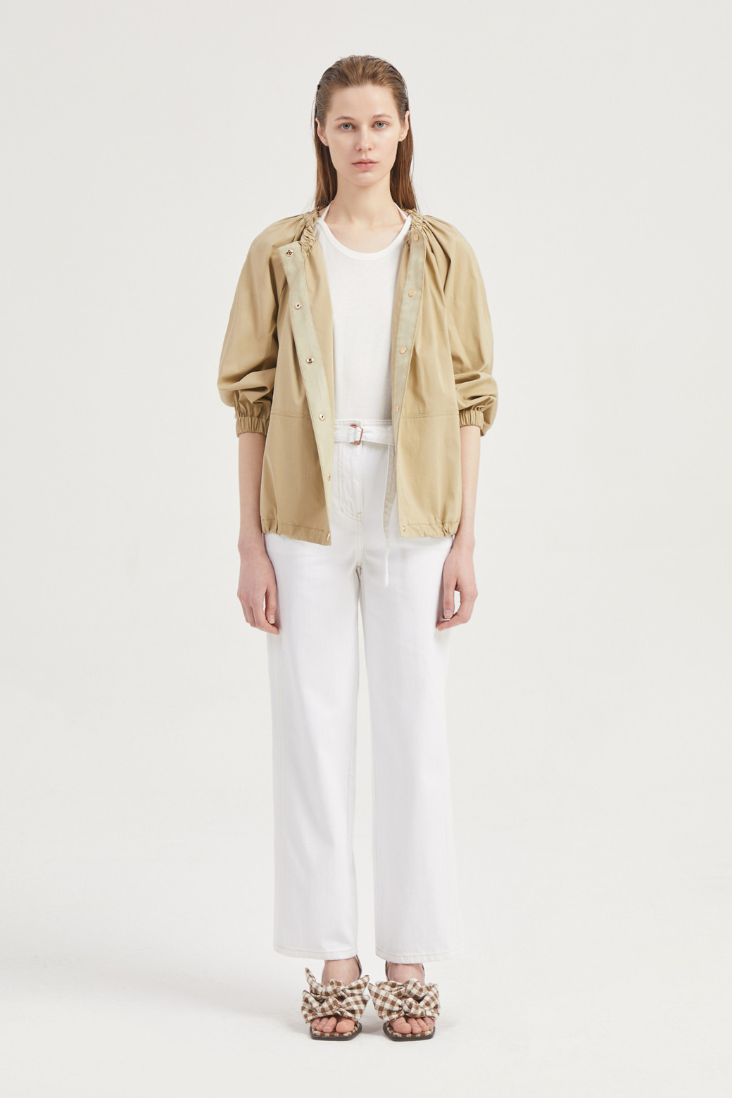 LUCKY CHOUETTE - 점퍼 - Round Neck Shirring Volume Jumper
