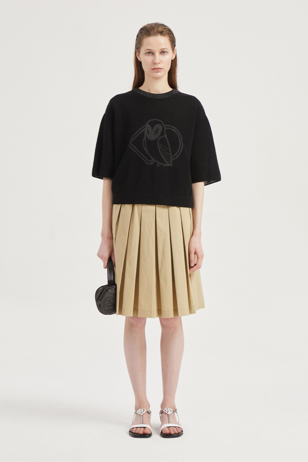 LUCKY CHOUETTE - 니트/가디건 - Chouette Jaquard Half Sleeve Pullover