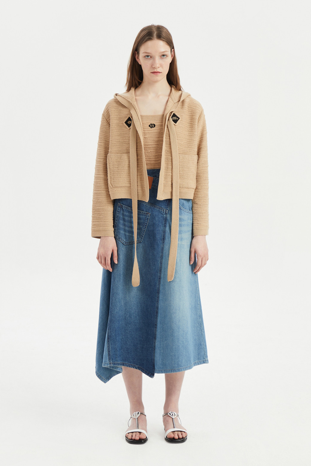 LUCKY CHOUETTE - 니트/가디건 - Strap-detailed Hooded Knitwear Cardigan