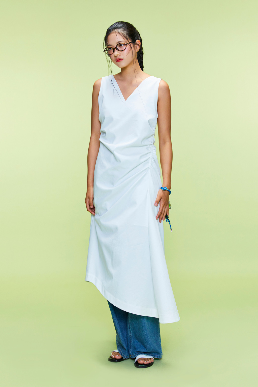 LUCKY CHOUETTE - 원피스 - Back Ribbon Shirring Dress