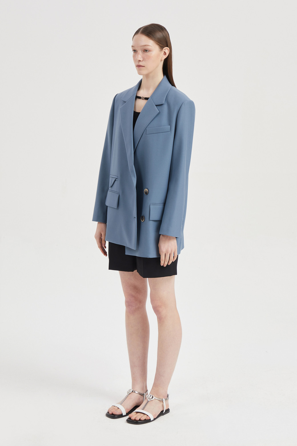 LUCKY CHOUETTE - 자켓 - Unbalanced hem Wool Blend Jacket