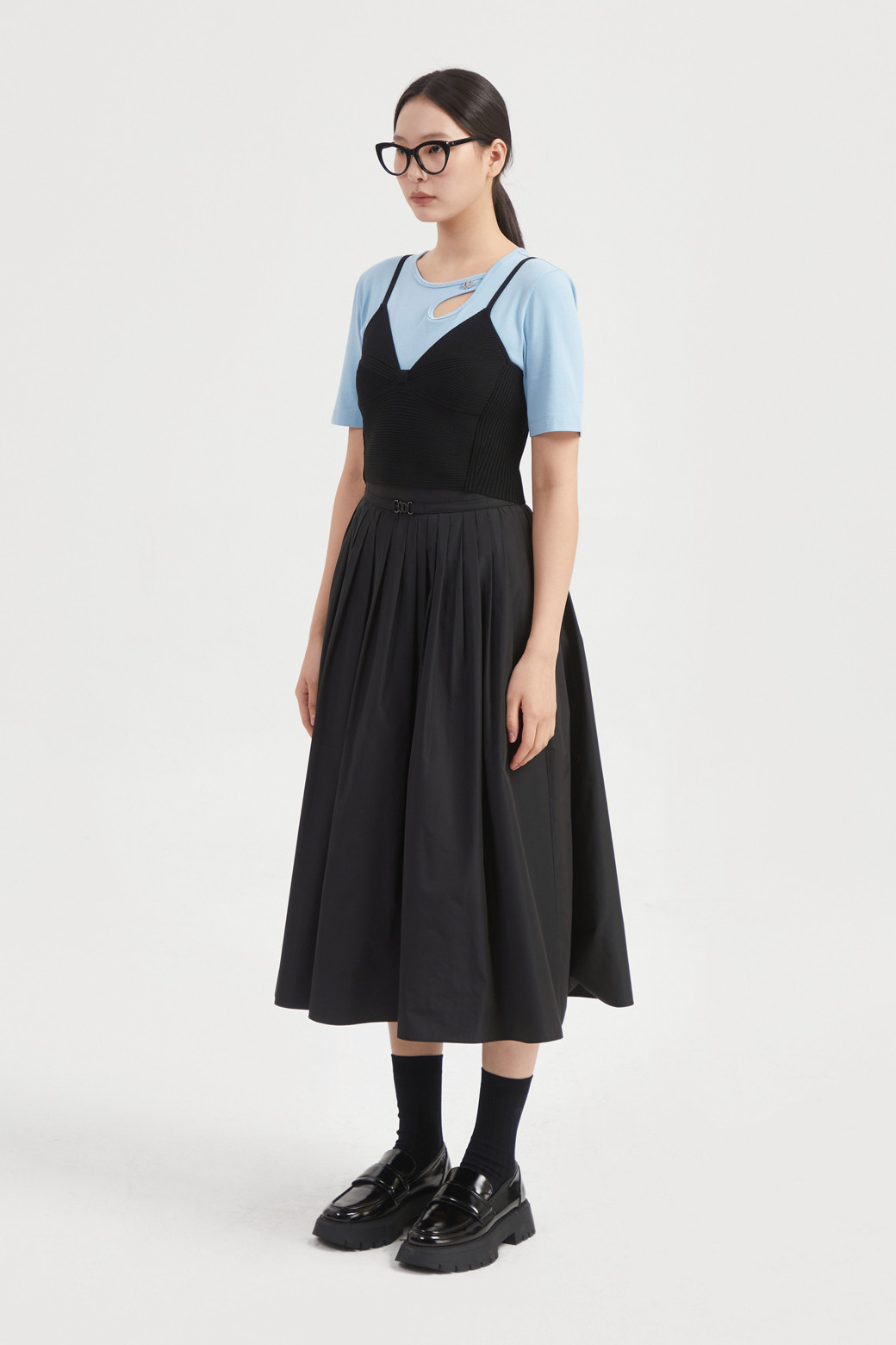 LUCKY CHOUETTE - 스커트/팬츠 - Tuck Point Long Skirt
