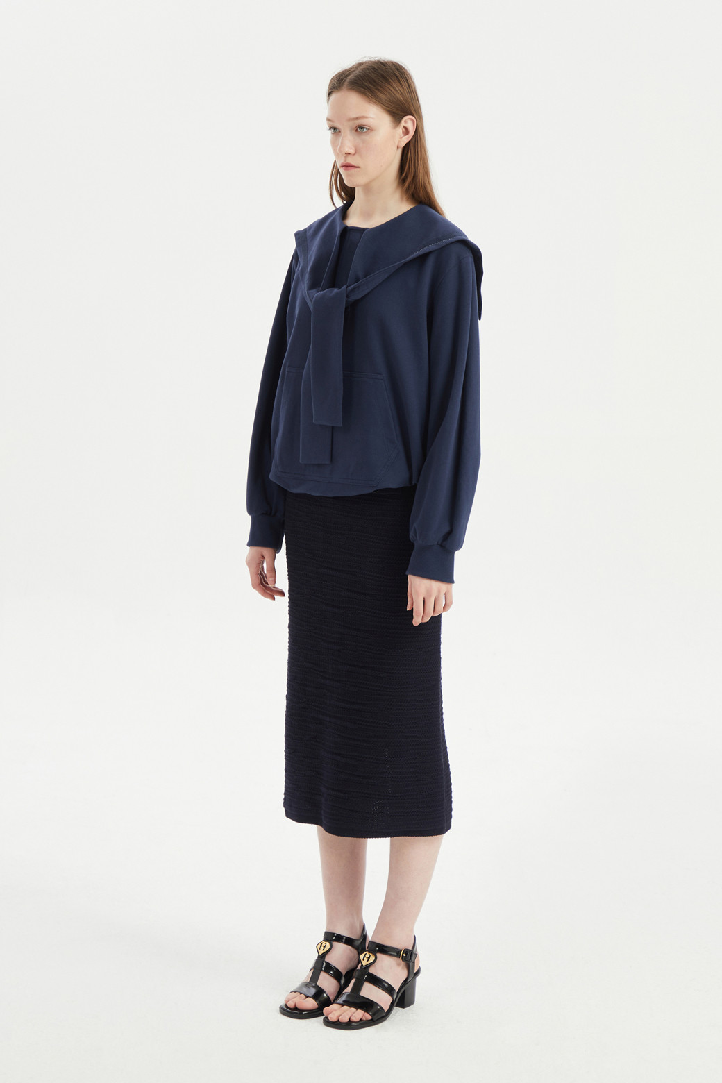 LUCKY CHOUETTE - 티셔츠 - Sailor Collar Anorak Long Sleeve T-shirt