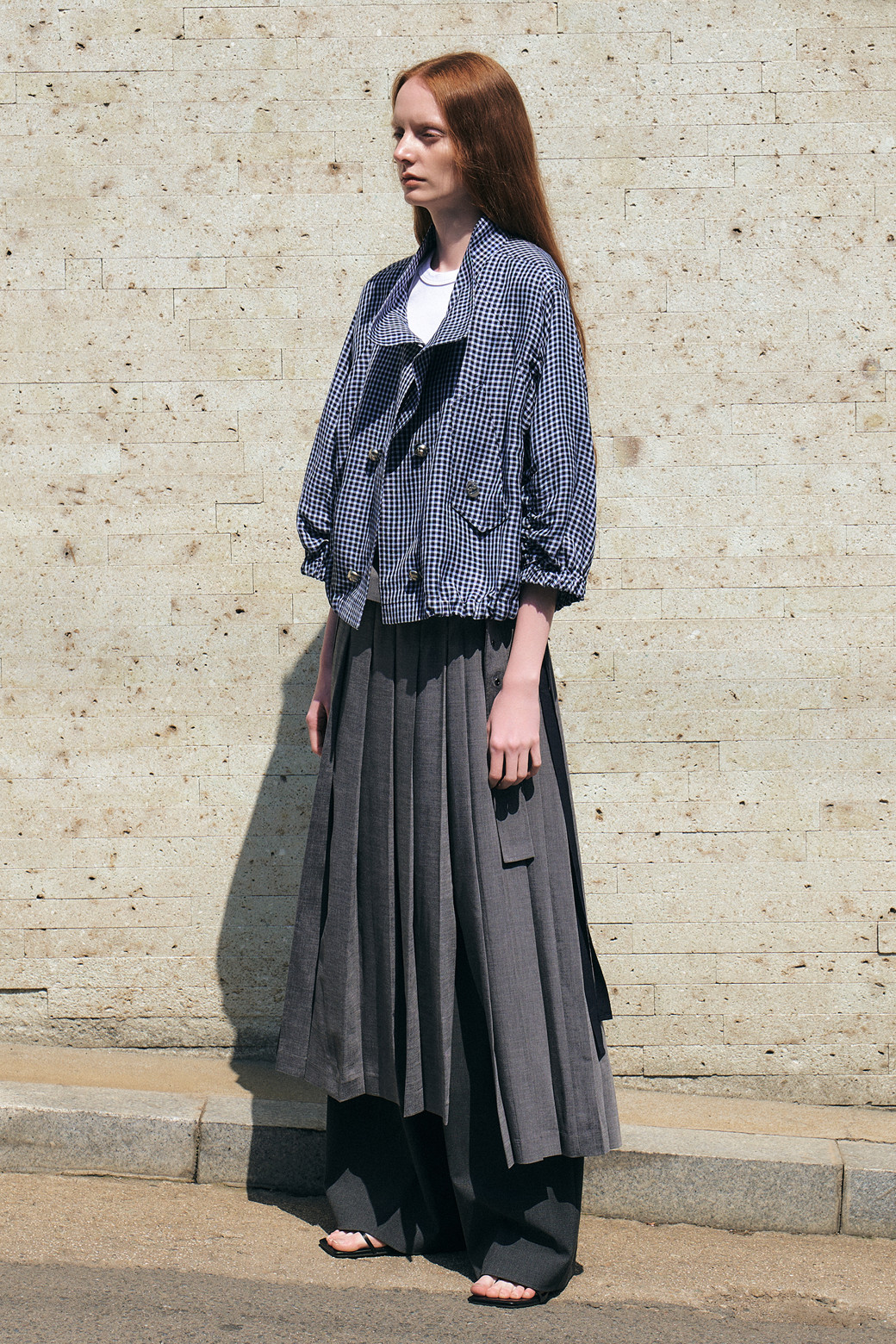 LUCKY CHOUETTE - 점퍼 - Puff Sleeve Gingham Check Jumper