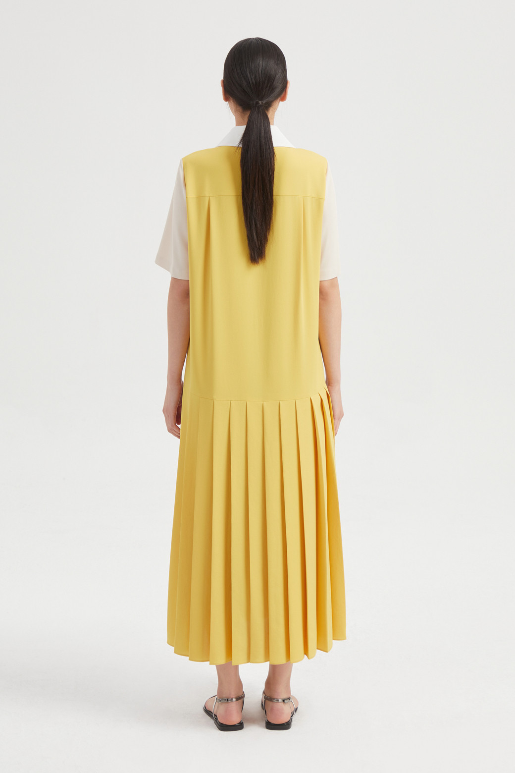 LUCKY CHOUETTE - 원피스 - Pleats Long Dress (Detachable Collar)
