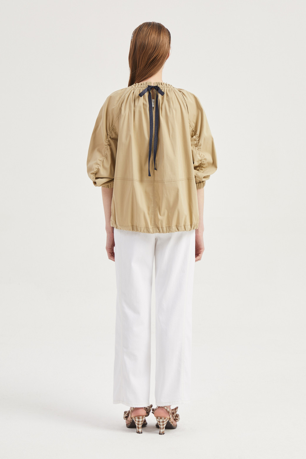 LUCKY CHOUETTE - 점퍼 - Round Neck Shirring Volume Jumper