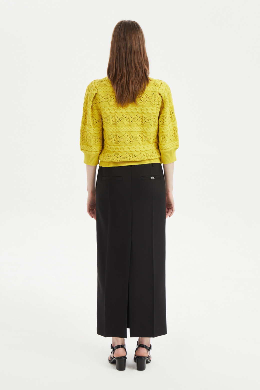 LUCKY CHOUETTE - 니트/가디건 - Cable Deformation Short Sleeve Knit Pullover