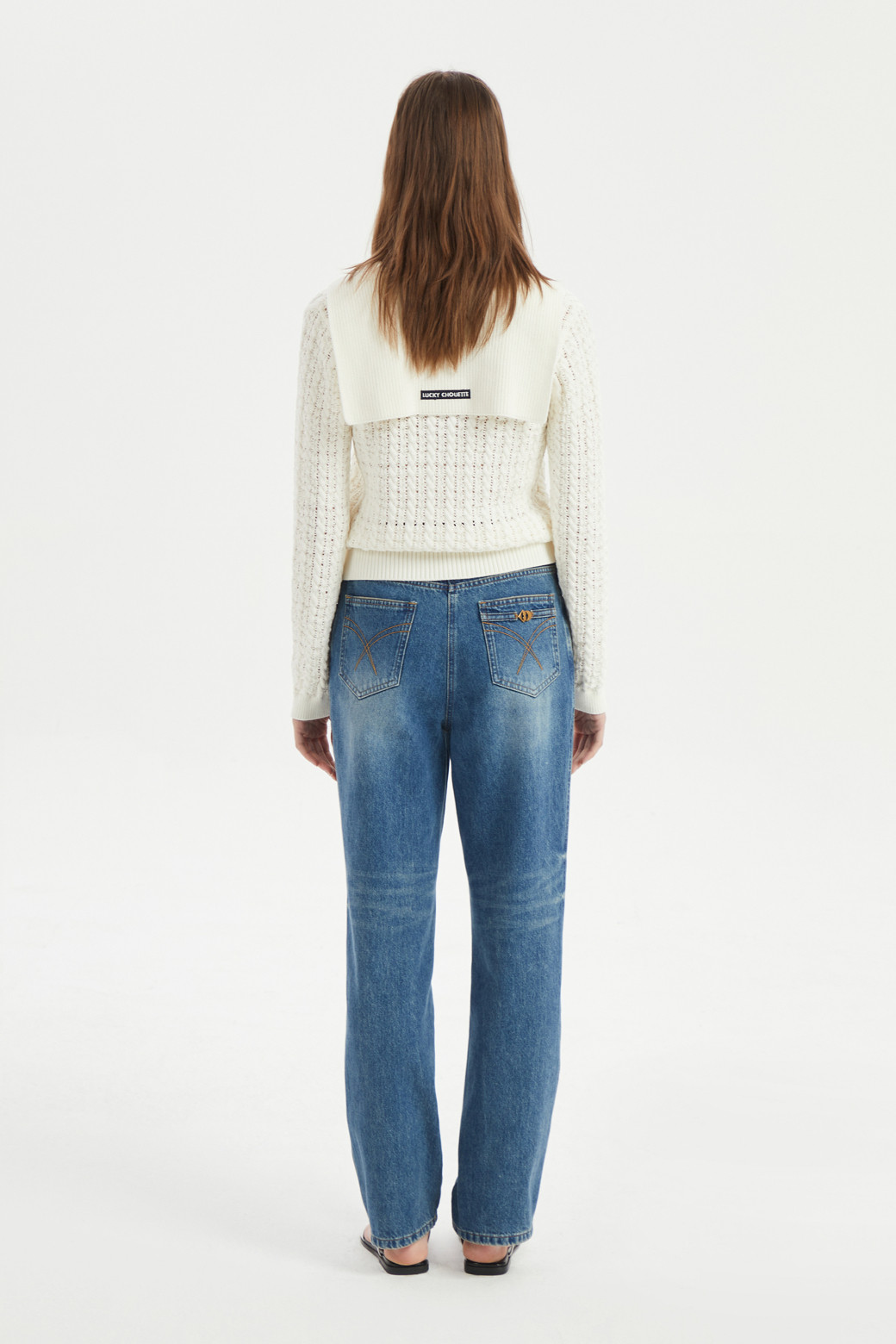LUCKY CHOUETTE - 가디건 - Sailor Collar Knitwear Cardigan