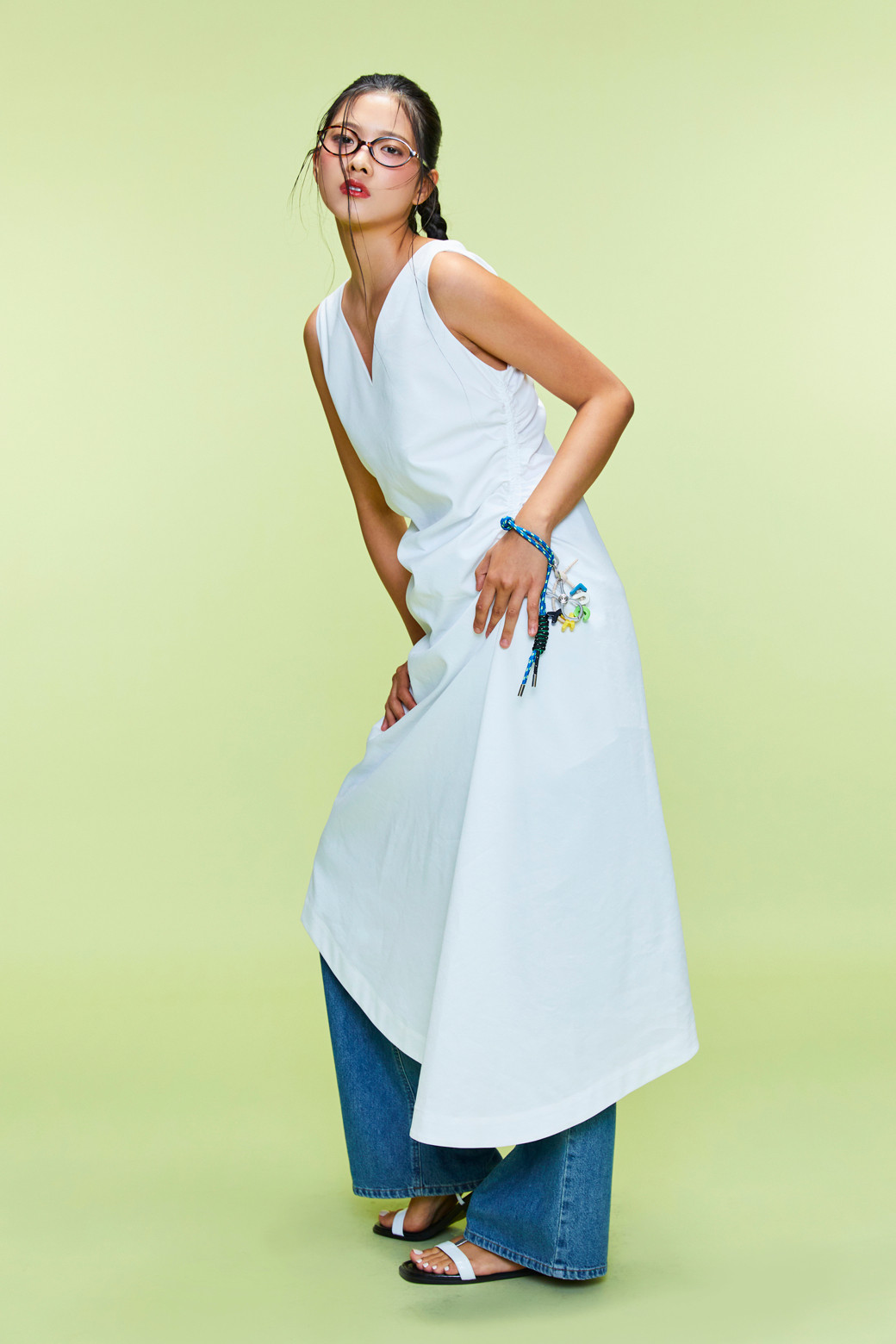 LUCKY CHOUETTE - 원피스 - Back Ribbon Shirring Dress