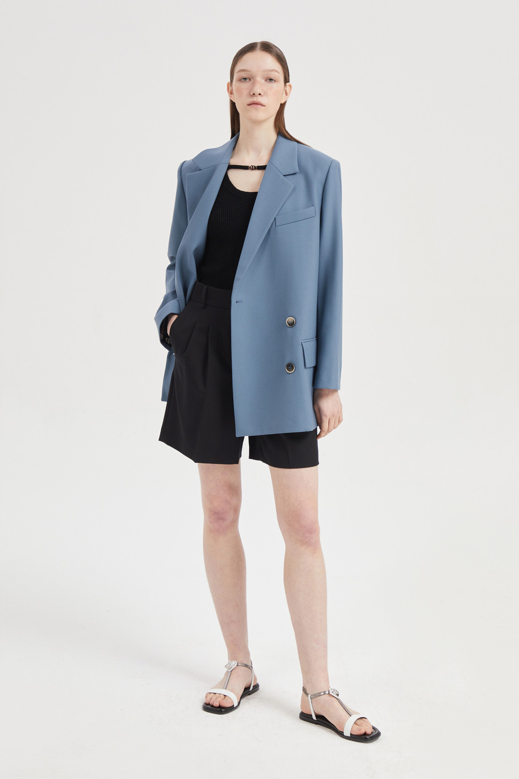 LUCKY CHOUETTE - 자켓 - Unbalanced hem Wool Blend Jacket