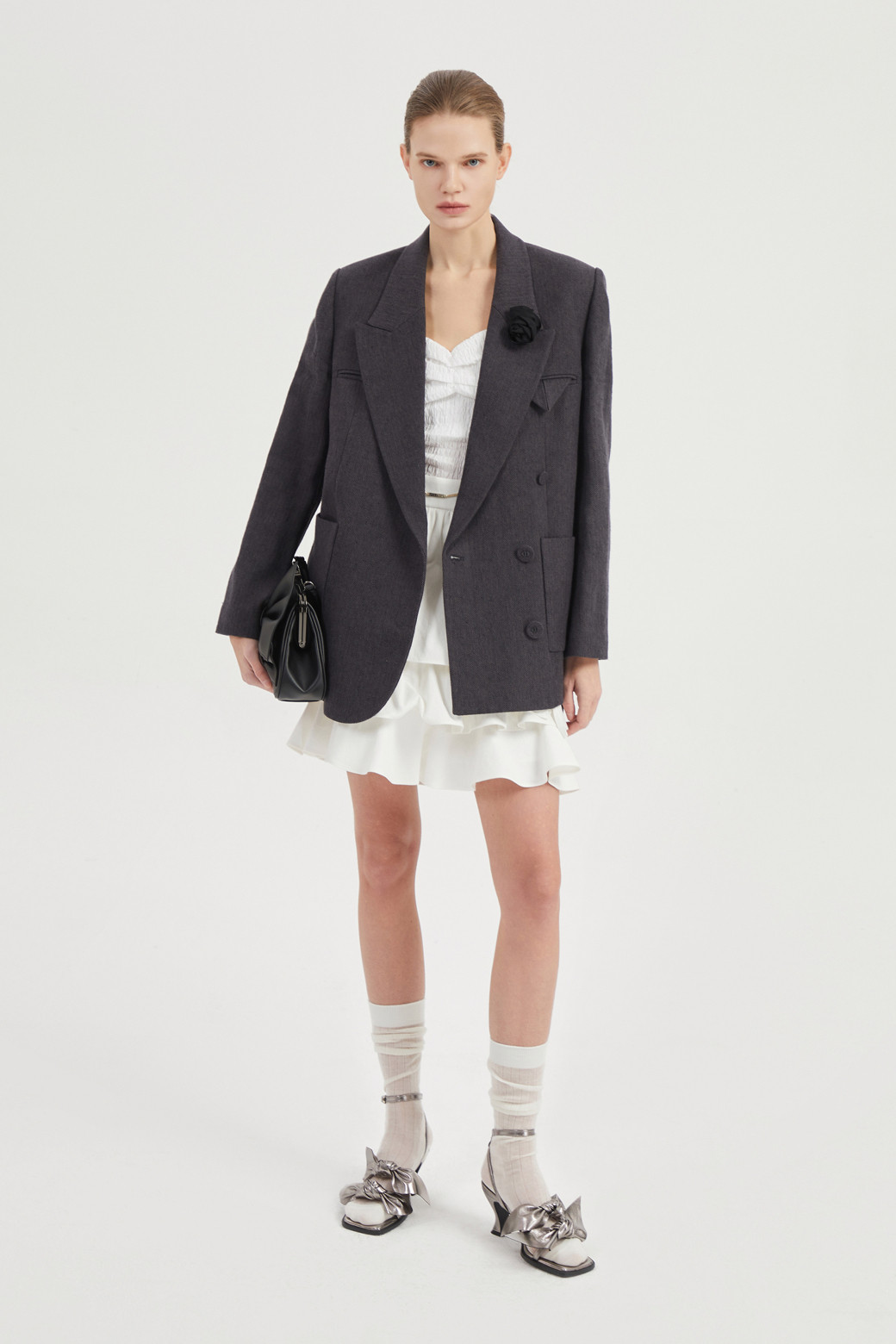LUCKY CHOUETTE - 자켓 - [Atelier] Herringbone Tailored Jacket (1 Detachable Flower)